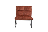 Rust Brown Slipper Accent Chair Lounge Chair Polyester Fabric Sled Base