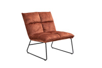 Rust Brown Slipper Accent Chair Lounge Chair Polyester Fabric Sled Base
