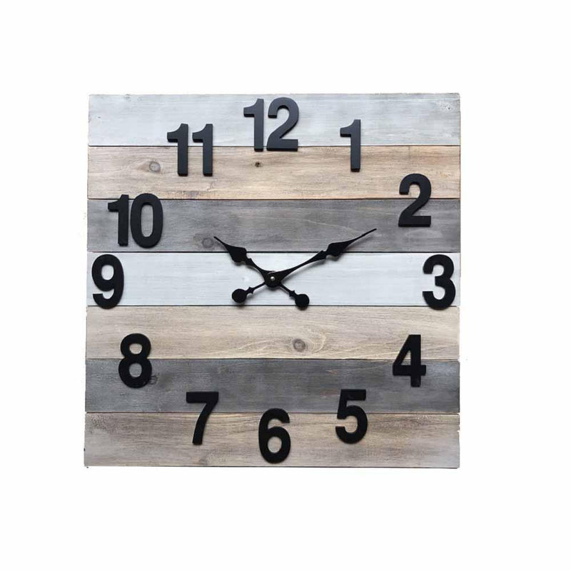 Timber Classic Square Clock