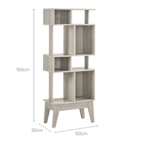 Display Shelf Cabinet In White Oak