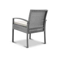 Gardeon Outdoor Furniture Bistro Wicker Chair Grey