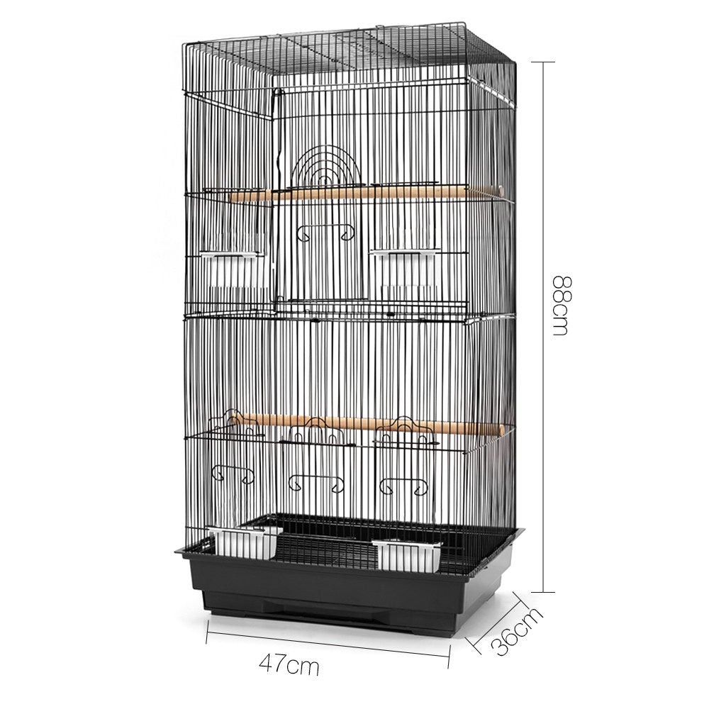 i.Pet Medium Bird Cage with Perch - Black