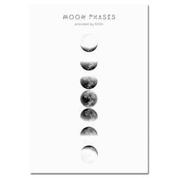 Canvas Print Picture Wall Artwork Poster Simple Moon Phase Paintings Minimalist Style Nordic Home Decoration Module Living Room