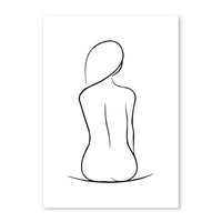 Abstract Women Line Drawing Nordic Poster&Prints Modern Canvas Painting Wall Art Yellow Girl Wall Picture Bedroom Home Decor
