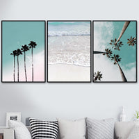 Coconut Palm Tree Pink Beach Sea Umbrella Wall Art Canvas Painting Nordic Posters And Prints Wall Pictures For Living Room Decor
