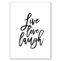Live Love Laugh Inspiring Quotes Wall Art Canvas Painting Black White Wall Poster Prints For Living Room Modern Home Decor AL132
