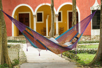 Deluxe Outdoor Cotton Mexican Hammock  in Colorina Colour