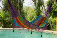 Deluxe Outdoor Cotton Mexican Hammock  in Colorina Colour